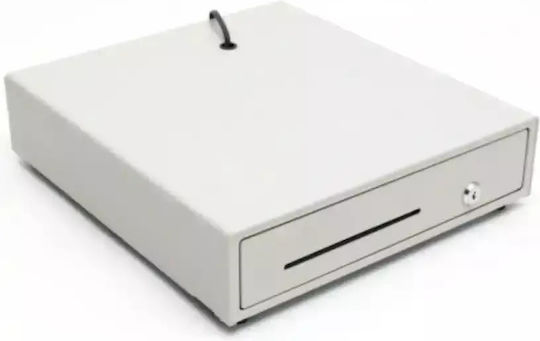 ICS Cash Drawer White with 8 Coin Slots and 4 Slots for Bills 33.5x36.8x8cm