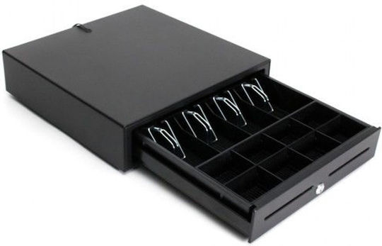 ICS 410D & RJ Cash Drawer with 8 Coin Slots and 4 Slots for Bills 40.5x41.5x10cm