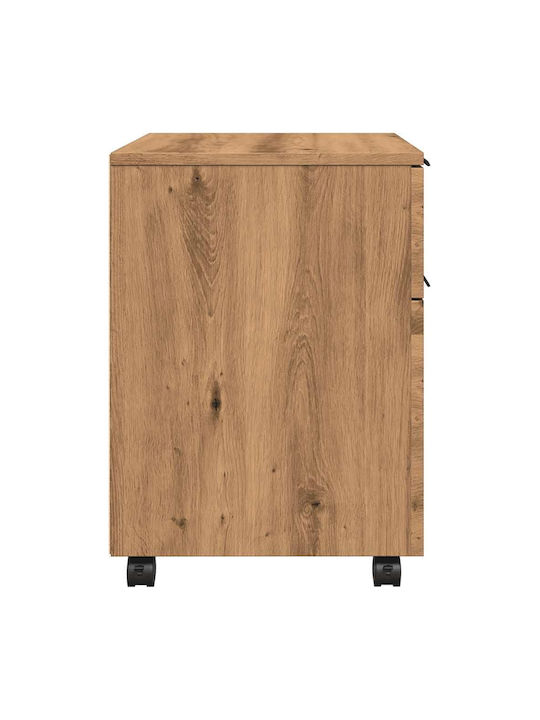 Vidaxl Mobiler Aktenschrank mit Rollen Artisan Eiche