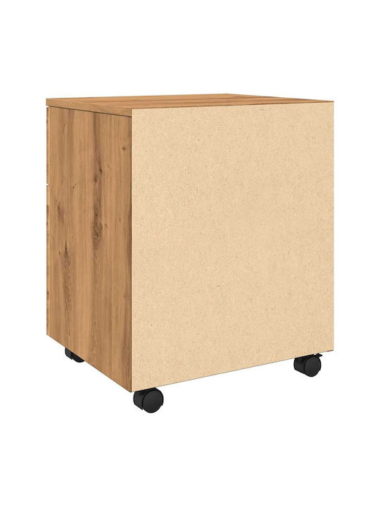 Vidaxl Mobiler Aktenschrank mit Rollen Artisan Eiche
