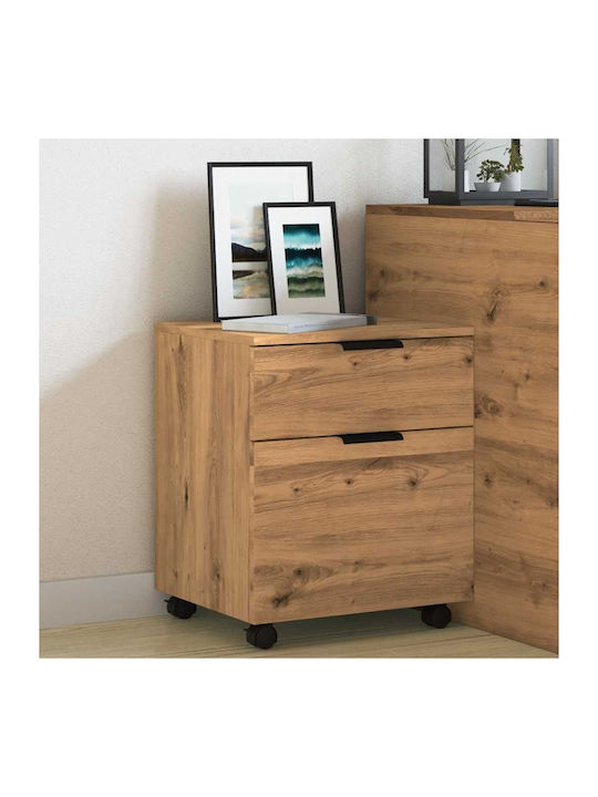Vidaxl Mobiler Aktenschrank mit Rollen Artisan Eiche