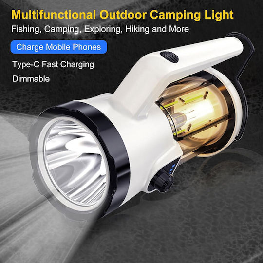 Lanternă LED Reîncărcabilă pentru Camping Waterproof cu Lanternă 380 Lumen 5W Albă