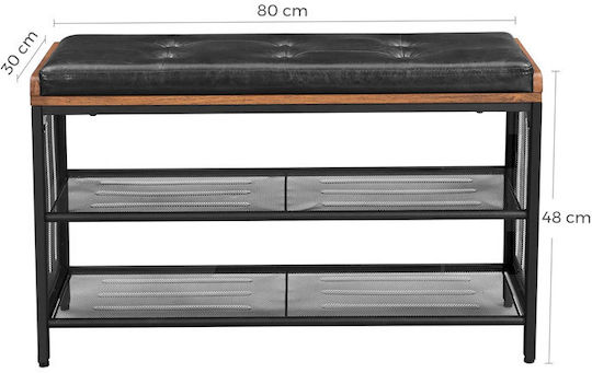 Eingangsmöbel mit Schuhschrank & Bank Black / Brown 80x30x48cm