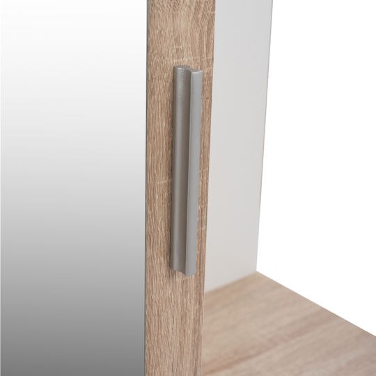 Janice Mobilier de Intrare cu Oglindă / Cuier & Dulap Sonoma / Alb 70x37x181buc
