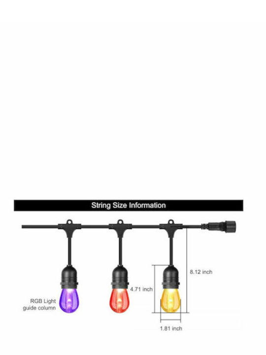 Garland Lights Exterior 14m