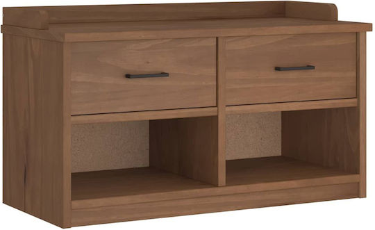 Sandens Мебели за антре със Шкаф за Обувки и Пейка Бор 87x40x50см