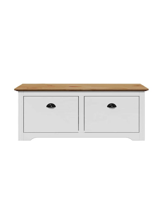 Mobilier de Intrare cu Dulap pentru Pantofi White and Brown 114x40x45cm