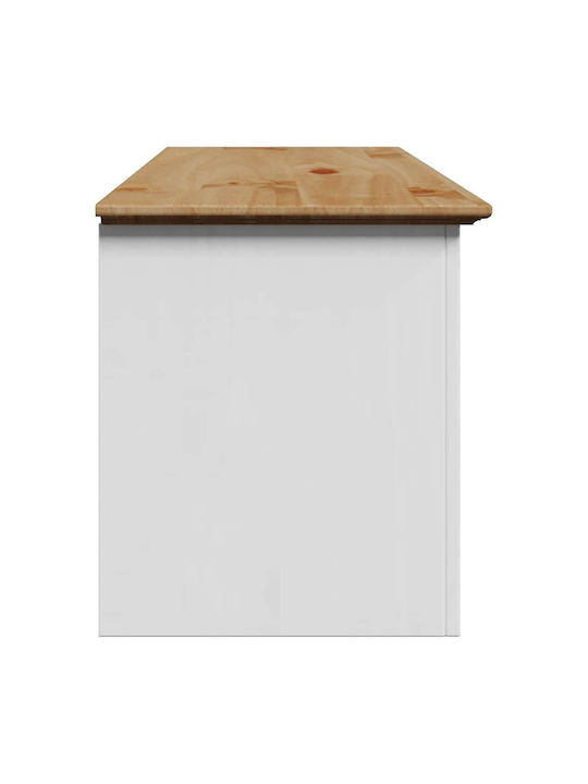 Mobilier de Intrare cu Dulap pentru Pantofi White and Brown 114x40x45cm