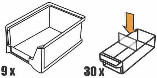 Tactix Συρταριέρα Εργαλείων Plastic 30 Slot W38.5xD16xH48.5cm