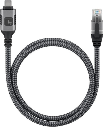 Techly Icoc U3c-rj45-050 Καλώδιο Usb-c Αρσενικό Ethernet Rj45 Αρσενικό 5m
