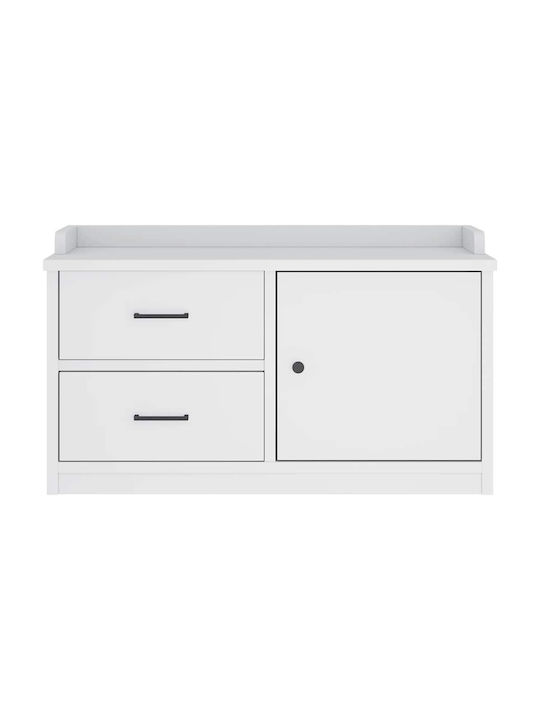 Sandens Mobilier de Intrare cu Dulap pentru Pantofi & Bancă Alb 87x40x50cm