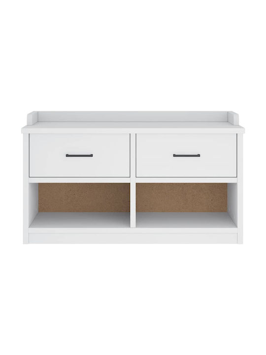 Sandens Mobilier de Intrare cu Dulap pentru Pantofi & Bancă Alb 87x40x50cm