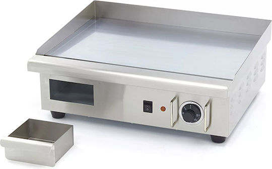 Lappas Gewerbliche Flachgrillplatten Elektrisch Chrom 55.5x47.5x22cm 3kW mit glatter & geriffelter Platte