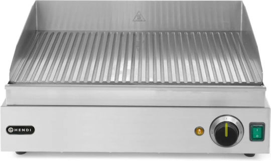 Hendi Commercial Flat Top Electric Griddle with Ribbed Plate 2.4kW 55x42x24cm