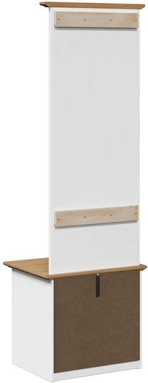 Мебел за антре с Шкаф за Обувки Кафяво Бяло 50x40x157см