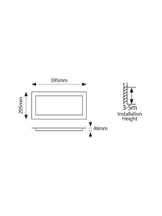 Eurolamp Παραλληλόγραμμο Χωνευτό LED Panel 30W με Φυσικό Λευκό Φως 4000K 60x30εκ.