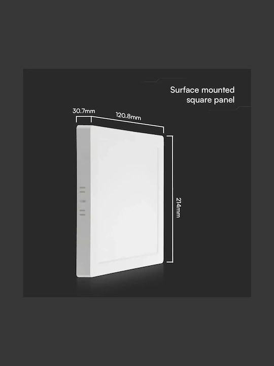 V-TAC Square LED Panel 6W with Warm White Light 3000K