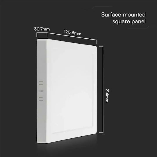 V-TAC Τετράγωνο LED Panel 6W με Θερμό Λευκό Φως 3000K
