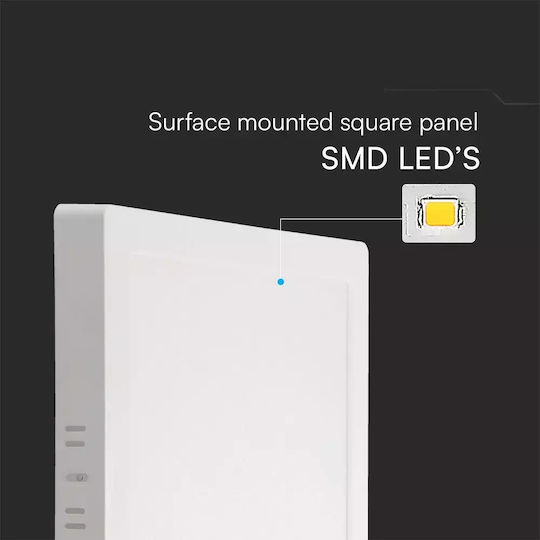 V-TAC Τετράγωνο LED Panel 6W με Θερμό Λευκό Φως 3000K