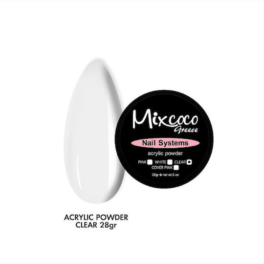 Mixcoco Σκόνη Ακρυλικού Διάφανη 28gr 160028