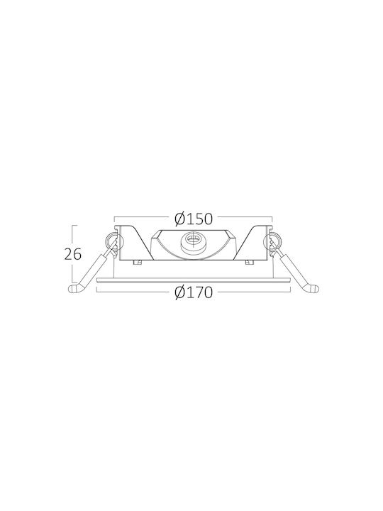 Braytron Round Recessed LED Panel 12W with Cool White Light 6400K 15.5cm