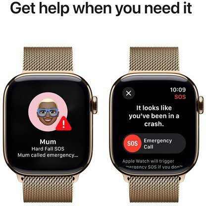 Apple Watch Series 10 Cellular Titanium 46mm Waterproof With eSIM And Heart Rate Monitor (Gold Titanium - Milanese Loop Gold - M/L)