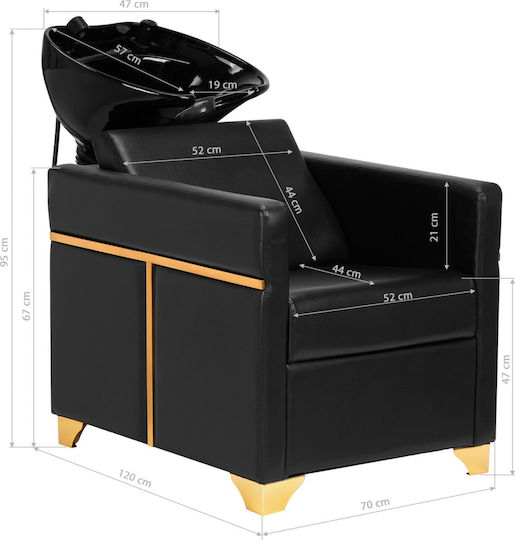 Activeshop Chiuvetă Staționară Cu Scaun Negru Din Plastic