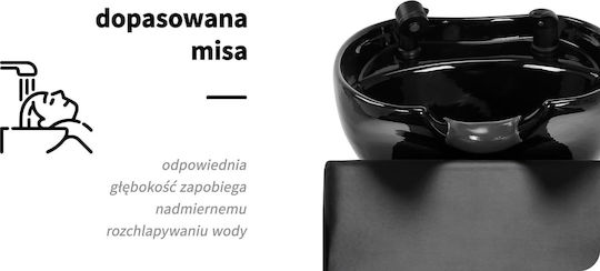 Activeshop Chiuvetă Staționară Cu Scaun Negru Din Plastic
