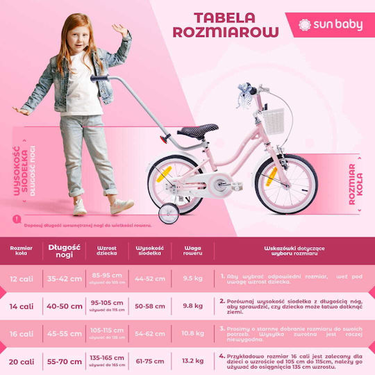Sun Baby 12" Bicicletă pentru copii BMX Roz
