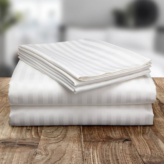 Lino Home Παπλωματοθήκη Ξενοδοχείου Capri Βαμβακερή Ριγέ 240x260εκ.