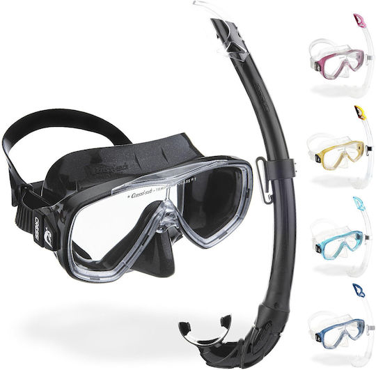 CressiSub Silicone Diving Mask with Snorkel Mexico Black