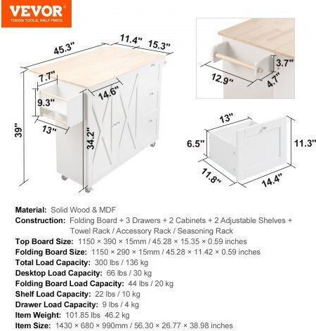 Bodenstehender Schrank White 143x68x99Stück