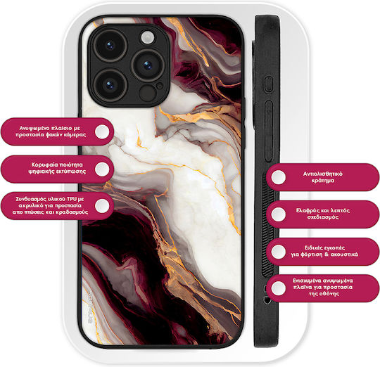 Sonique Marble Series Case for Honor Magic5 Pro 5G Bordeaux