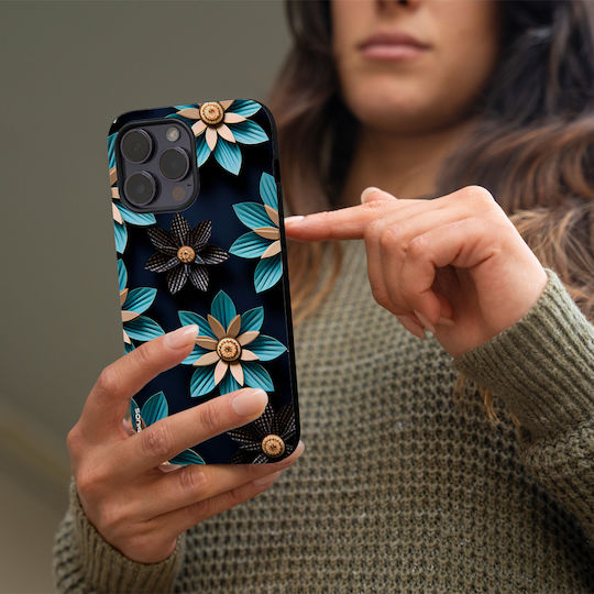Sonique 3D-Blumenserie Hülle für Honor 70 5G Hellblau