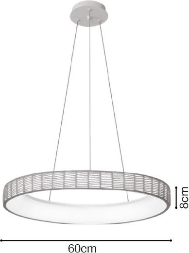 Inlight Κρεμαστό Φωτιστικό Καφέ LED με Σχοινί 60x60εκ.