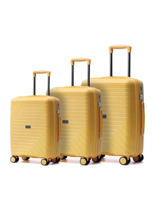 Nautica Large Hard Yellow Suitcase With 4 Wheels Height 75cm