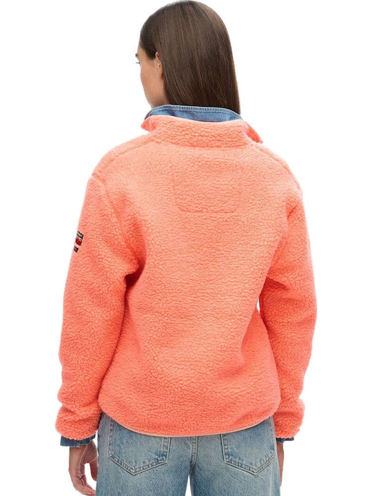 Χειμερινή Γυναικεία Fleece Μπλούζα Πεζοπορίας με Φερμουάρ Pastel Line Coral