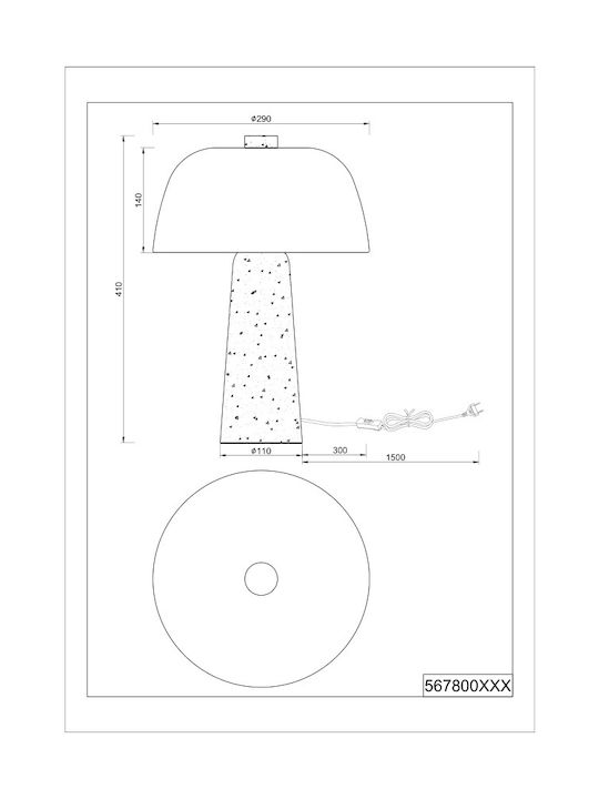 Trio Lighting Πορτατίφ με Γκρι Καπέλο και Βάση
