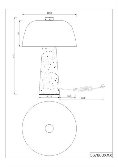 Trio Lighting Πορτατίφ με Γκρι Καπέλο και Βάση