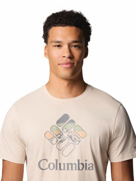 Rapid Ridge Graphic Athletic T-shirt Beige
