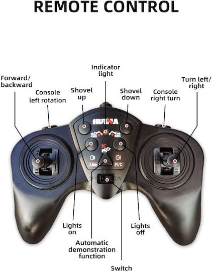2.4g Radio Control Τηλεκατευθυνόμενος Εκσκαφέας Κίτρινο