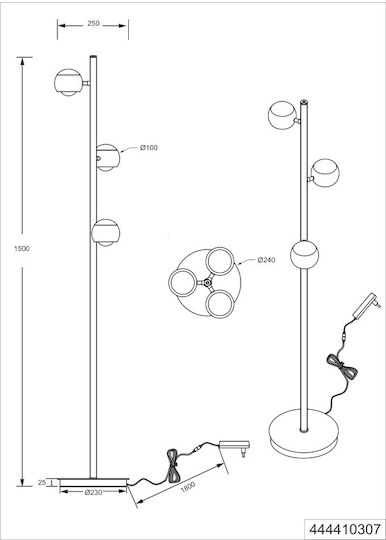 Trio Lighting Floor Lamp Silver