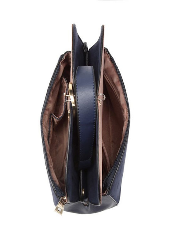 Leather Women's Bag Shoulder Navy Blue