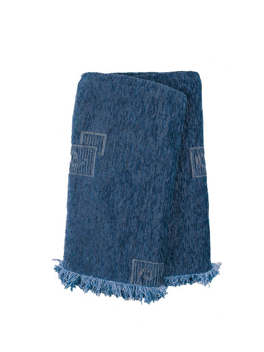 Sunshine Ριχτάρι Τριθέσιου Καναπέ Chenille 180x300εκ. Blue