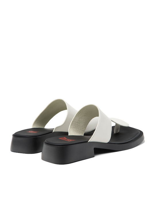 Dana Tws Leather Women's Flat Sandals in White Color