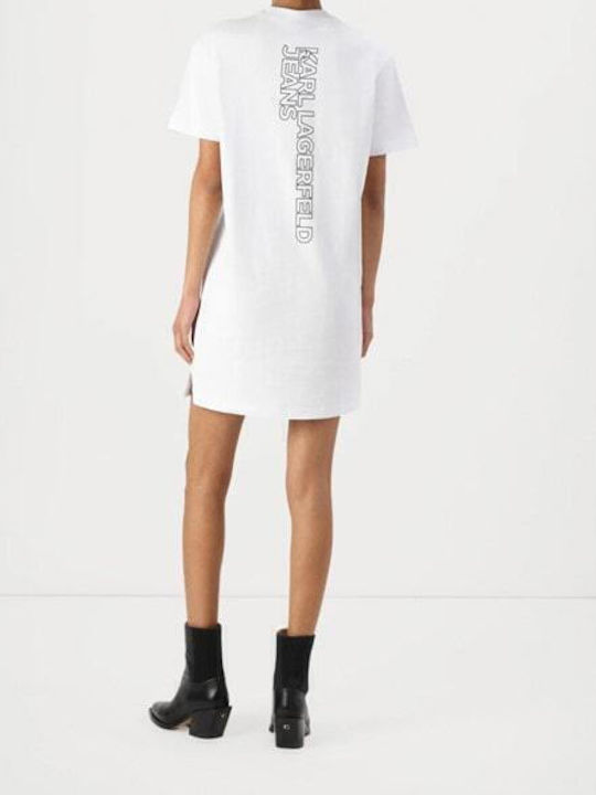 Καλοκαιρινό Mini T-shirt Φόρεμα Λευκό