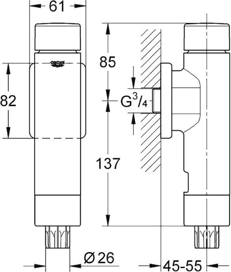 Grohe Rondo A.s Φλουσόμετρo για Καζανάκια