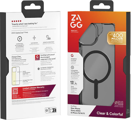 Zagg Santa Cruz Snap Back Cover Μαύρο (iPhone 17e / 16e)