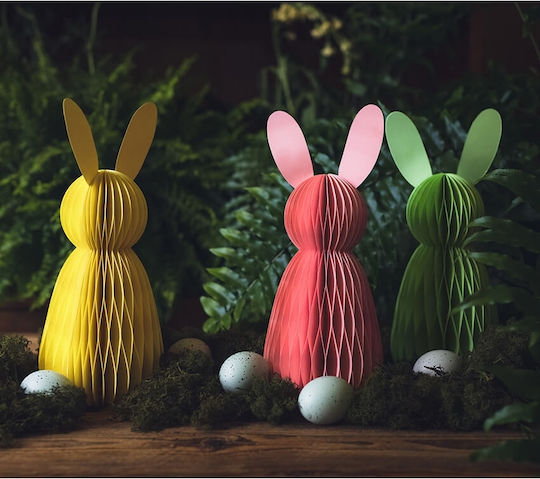 Bunny Honeycomb Decoration Yellow 30cm