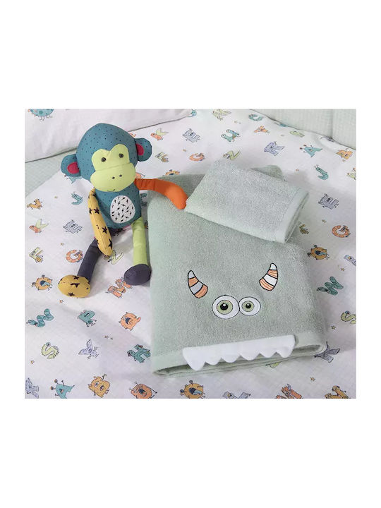 Nef-Nef Homeware Σετ Βρεφικές Πετσέτες 2τμχ BAMB ALPHABET MONSTER Πράσινες Βάρους 420gr/m² Nef-Nef Homeware Σετ Βρεφικές Πετσέτες 2τμχ BAMB ALPHABET MONSTER Πράσινες Βάρους 420gr/m²